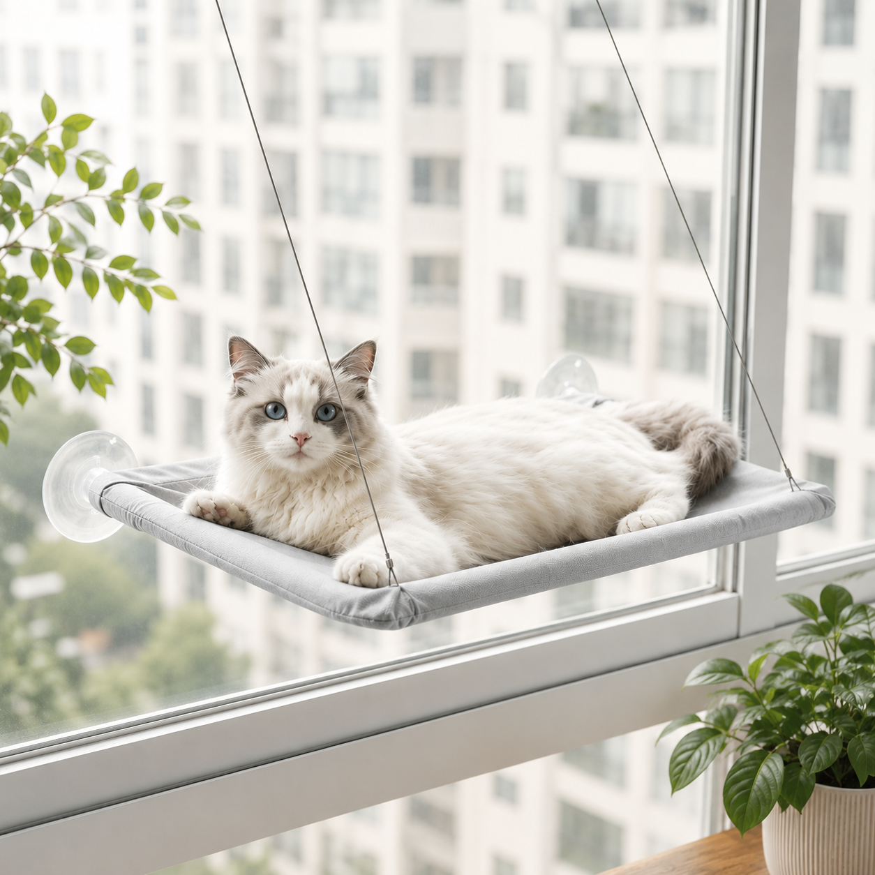 Cat Window Hammock with Strong Suction Cups | The Stakeout Perch
