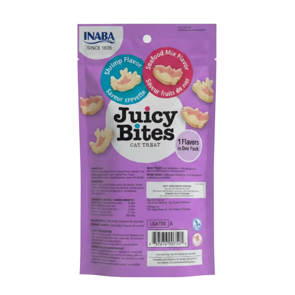 Inaba Juicy Bites cat treats ingredients feeding guide and nutritional information