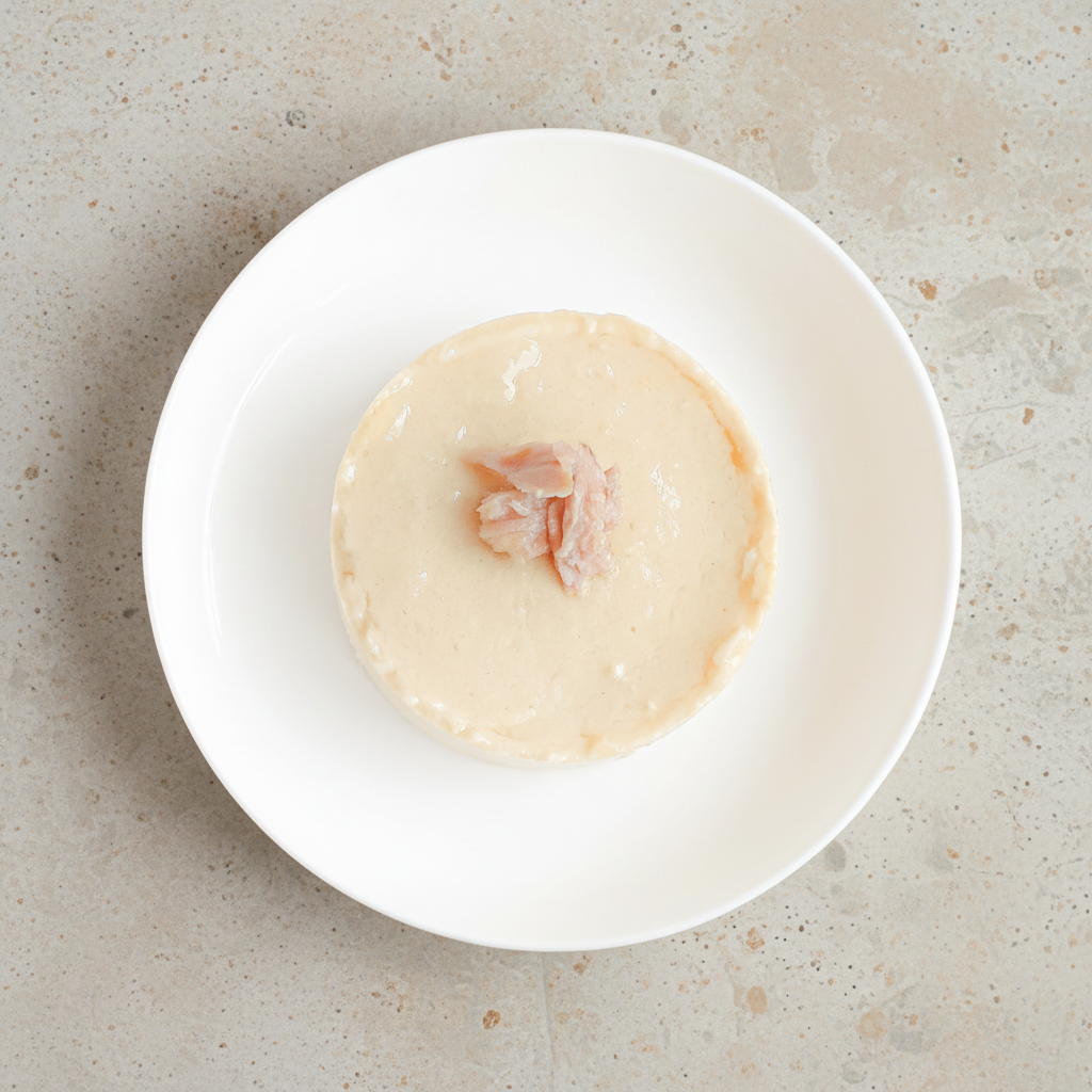 Soft mousse cat food with tuna topper