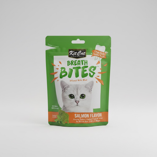 Kit Cat Breath Bites salmon flavor cat treat package