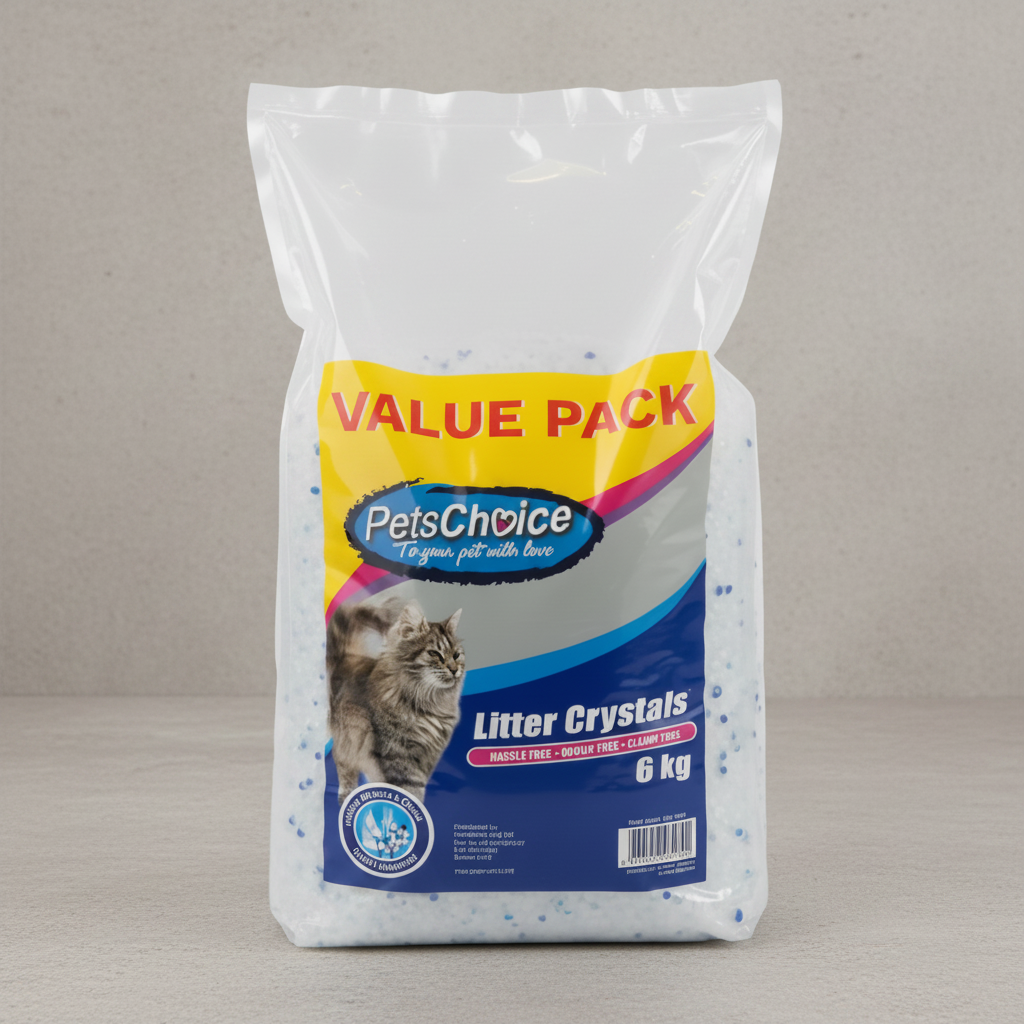 Pets Choice Silica Crystal Cat Litter 6kg value pack