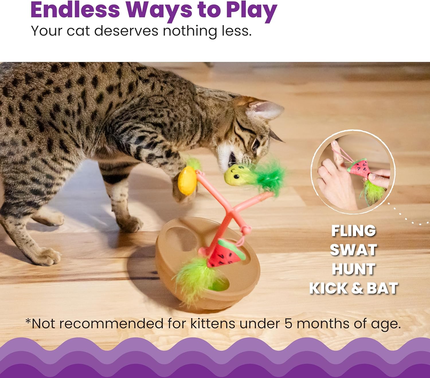 Cat playing with Indoor hunting toy for cats