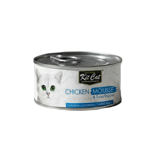 Can of Kit Cat Chicken Mousse cat food 