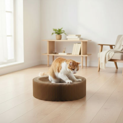 The Carboard Throne | Cat Scratch Lounge ⎮ Foldable Cardboard Cat Bed