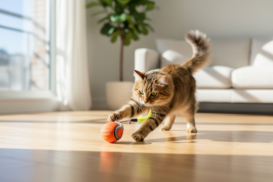 The Button | USB Rechargeable Interactive Cat Toy Ball with Tail