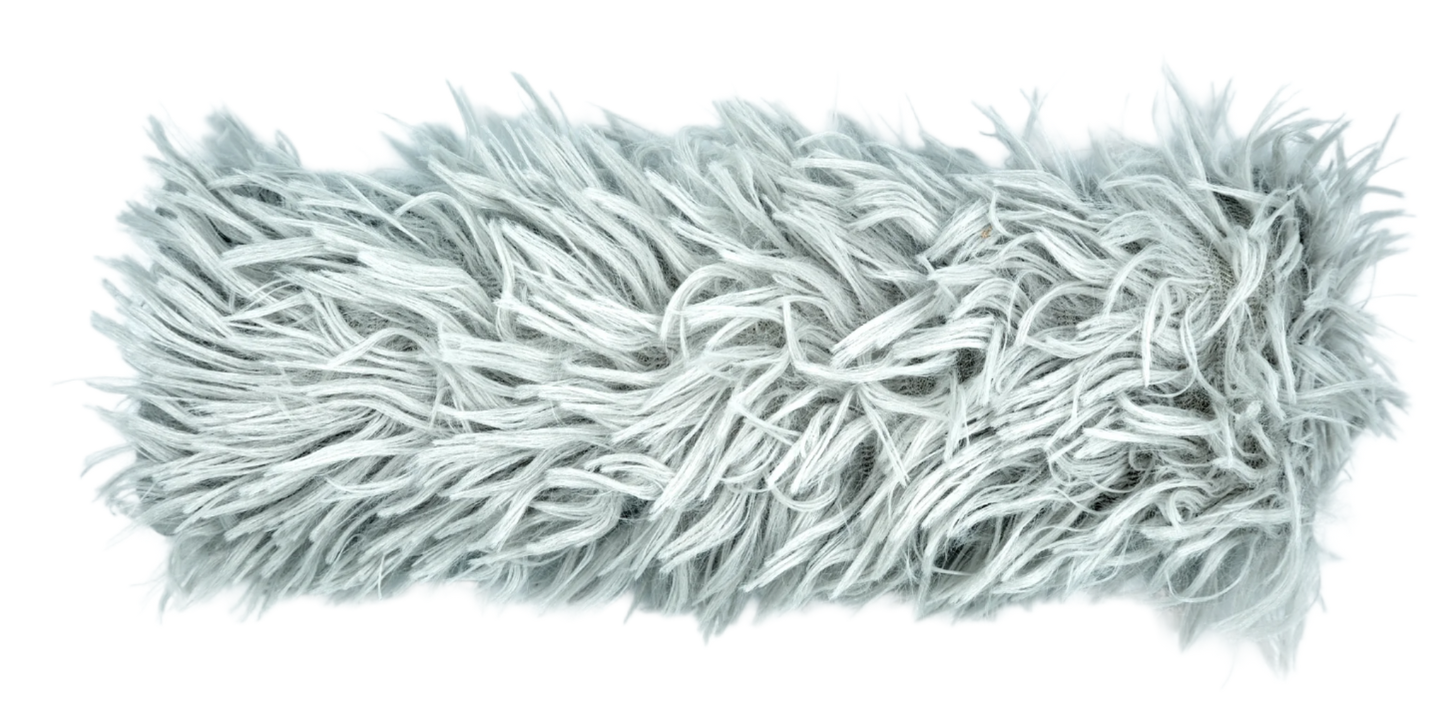 Grey plush kicker toy for cats