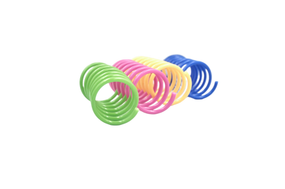 set of colourful plastic spring cat toys – pack of 12