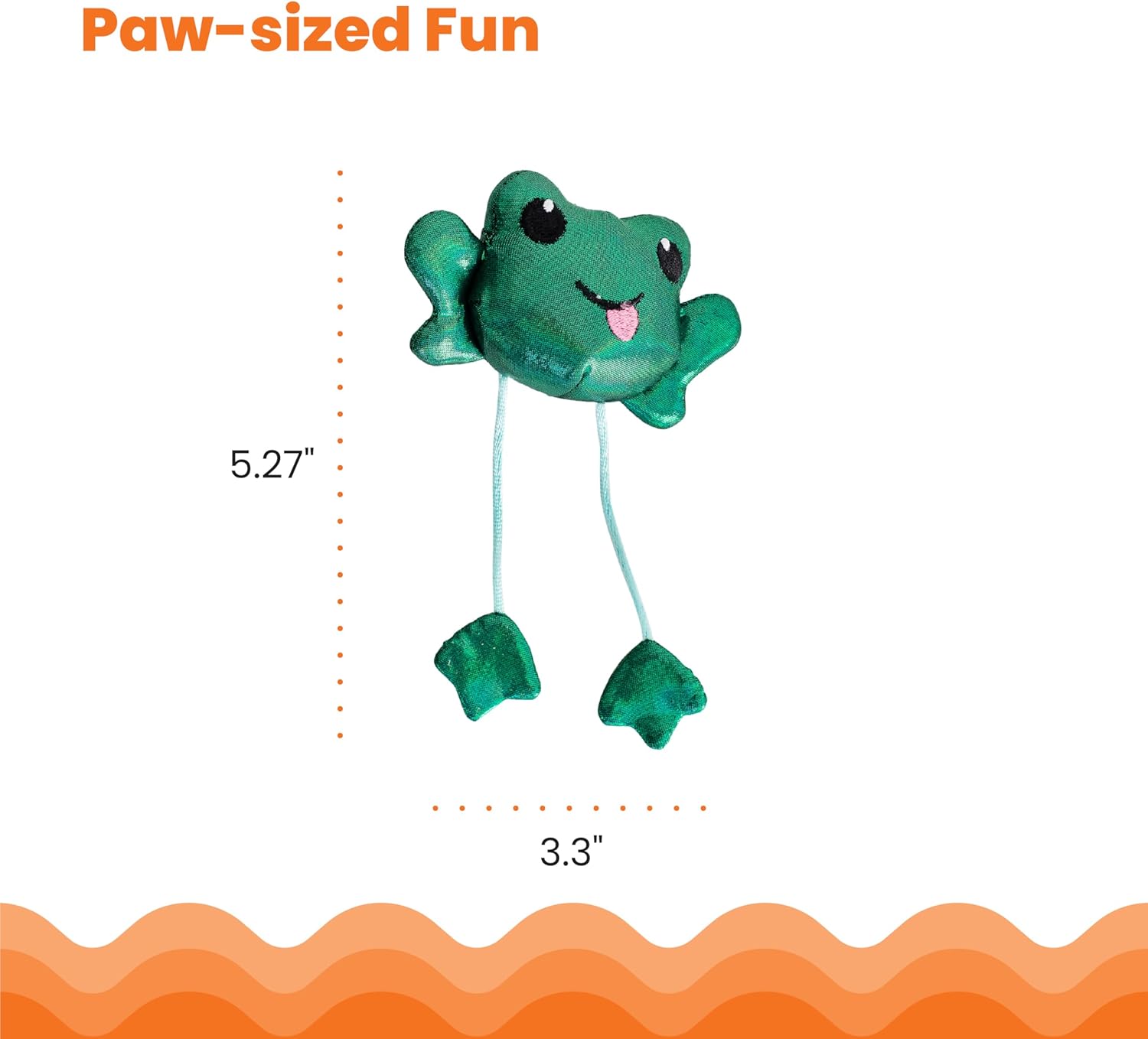 Petstages Toss 'N Dangle Frog catnip cat toy