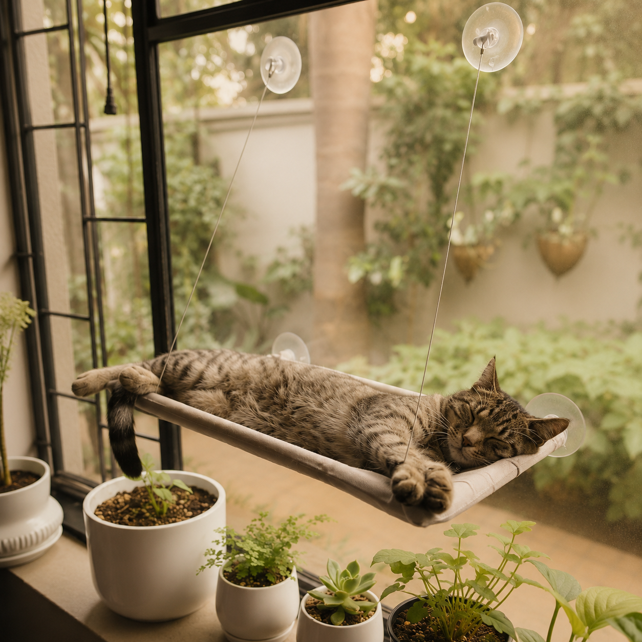 Cat Window Hammock with Strong Suction Cups | The Stakeout Perch