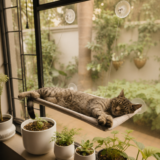 Cat Window Hammock with Strong Suction Cups | The Stakeout Perch