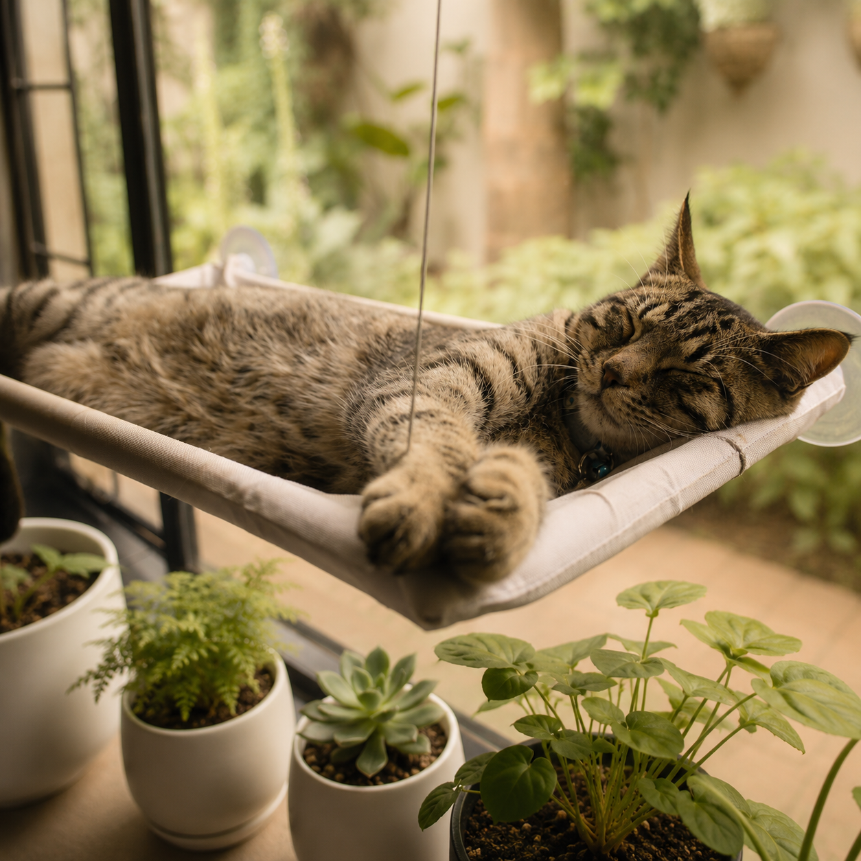 Cat Window Hammock with Strong Suction Cups | The Stakeout Perch