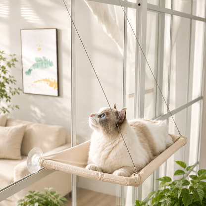 Cat Window Hammock with Strong Suction Cups | The Stakeout Perch