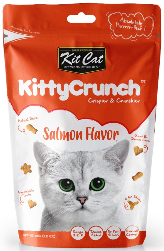 Kit Cat KittyCrunch salmon flavour crunchy cat treats 60g