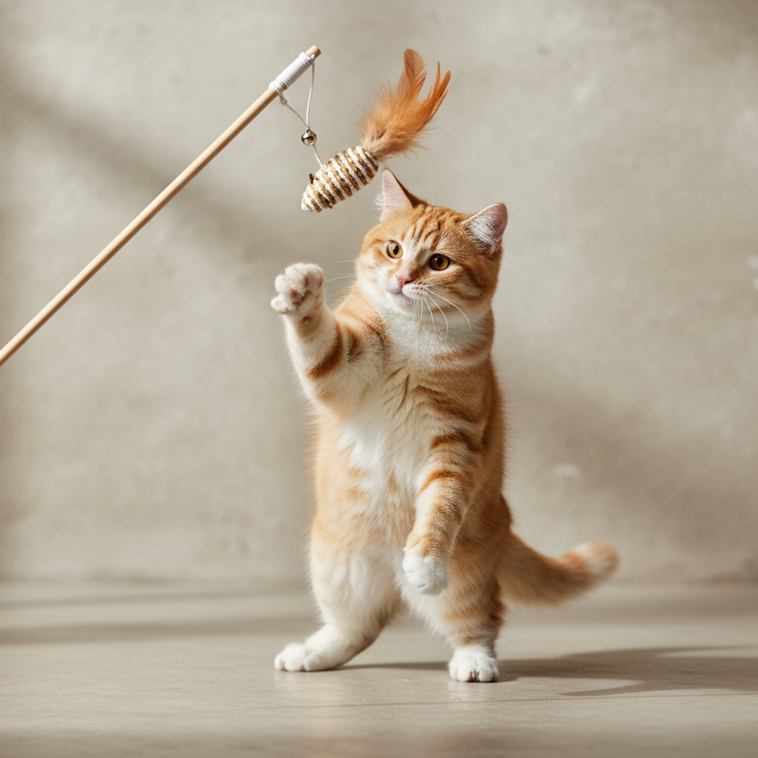 Cat Feather Wand Toy with Bell & Natural Jute | The Feather Hitman
