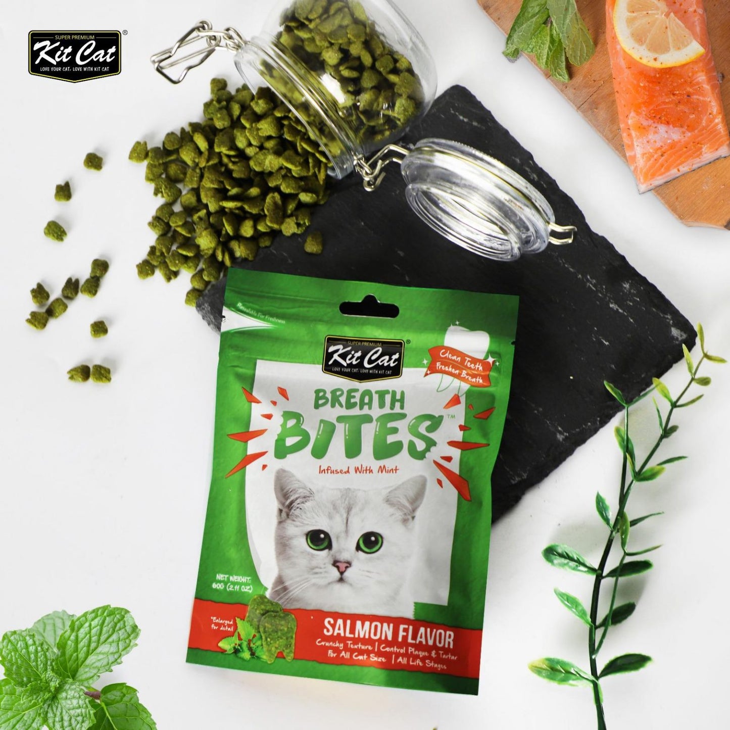 Kit Cat Breath Bites Dental Treats for Cats 60g | The Breathalyser