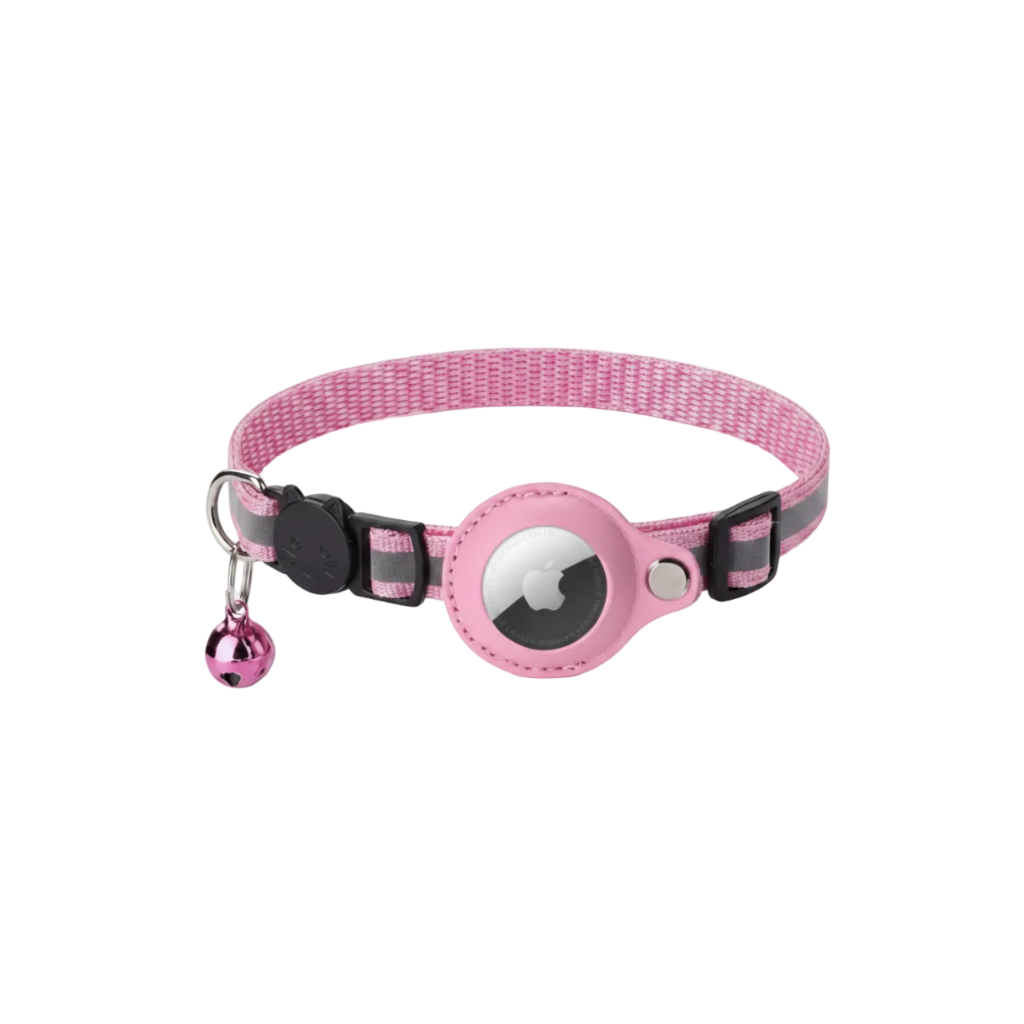 Airtag collar for cats in pink. 