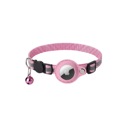 Airtag collar for cats in pink. 