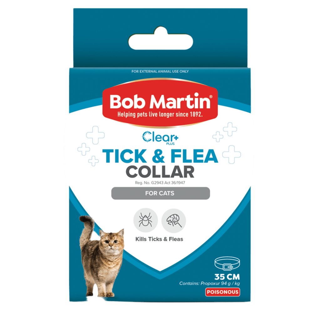 Bob Martin Clear Tick & Flea Collar for cats, safe from fleas and ticks.