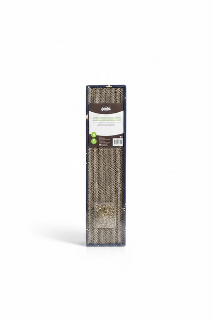 Corrugated cardboard cat scratcher for indoor cat