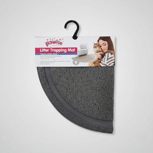 Grey cat litter catcher mat for reducing litter tracking