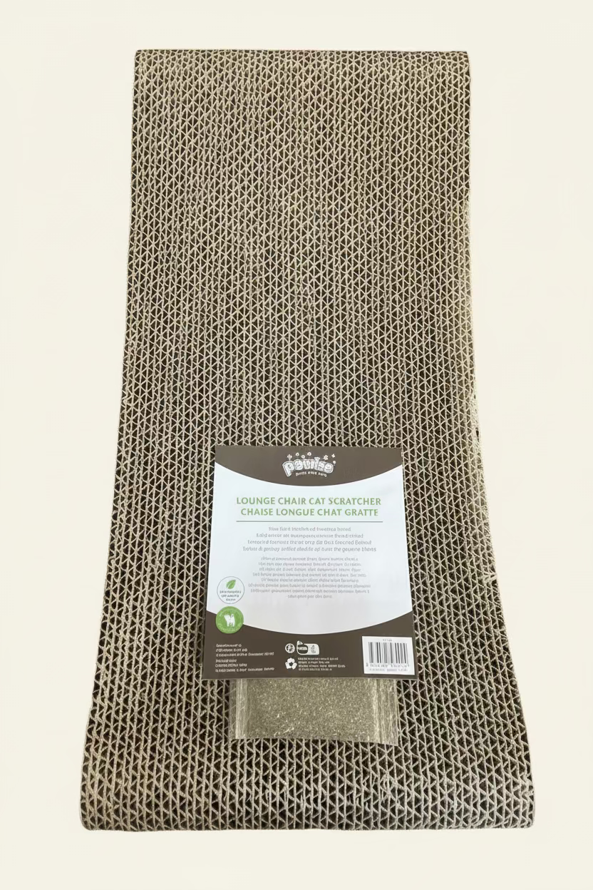 Lounge style corrugated cat scratcher with catnip included