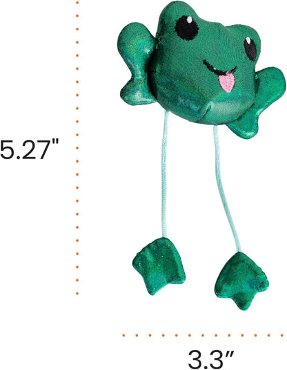 Petstages Toss 'N Dangle Frog Catnip Cat Toy | The Croaker