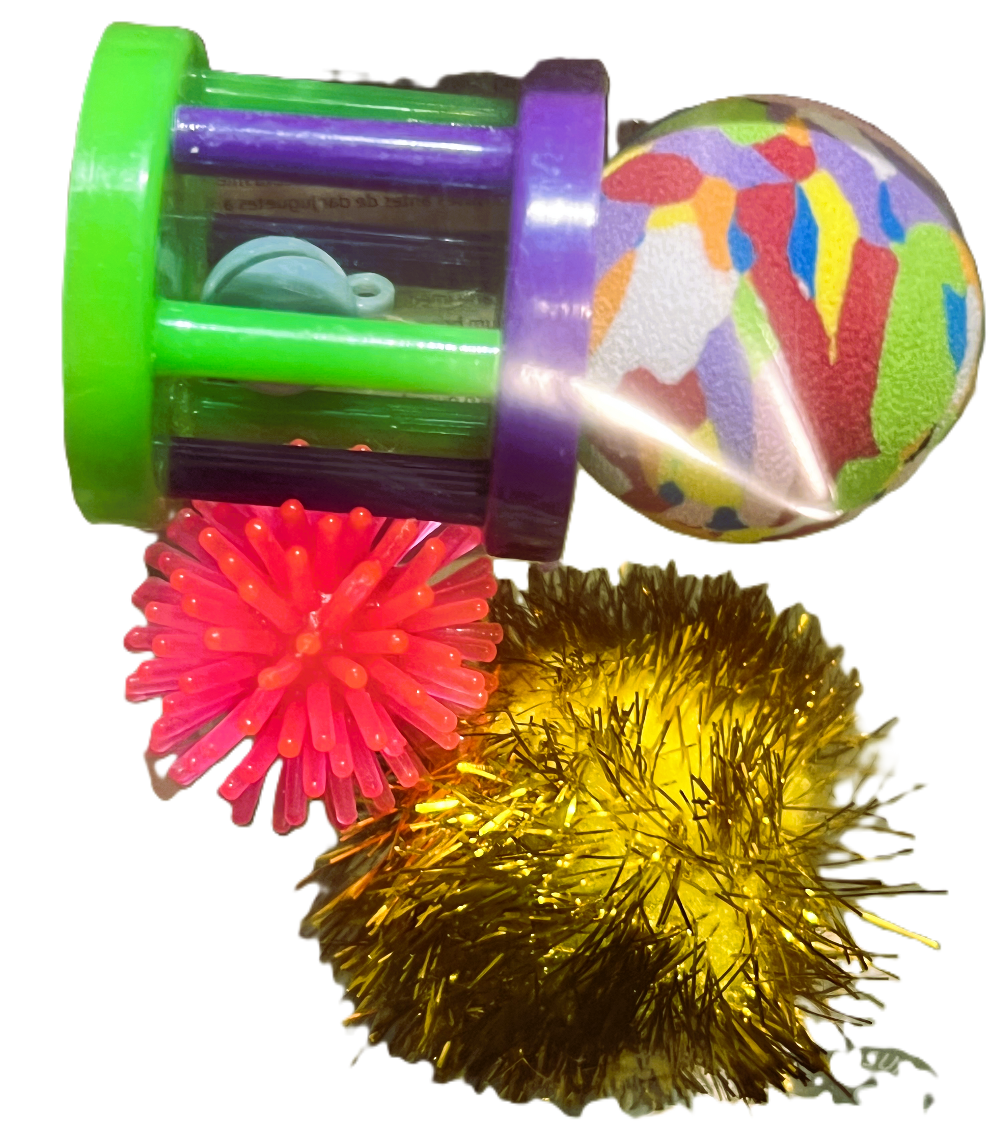 Assorted 4-pack Pawise cat toy set with colourful interactive toys