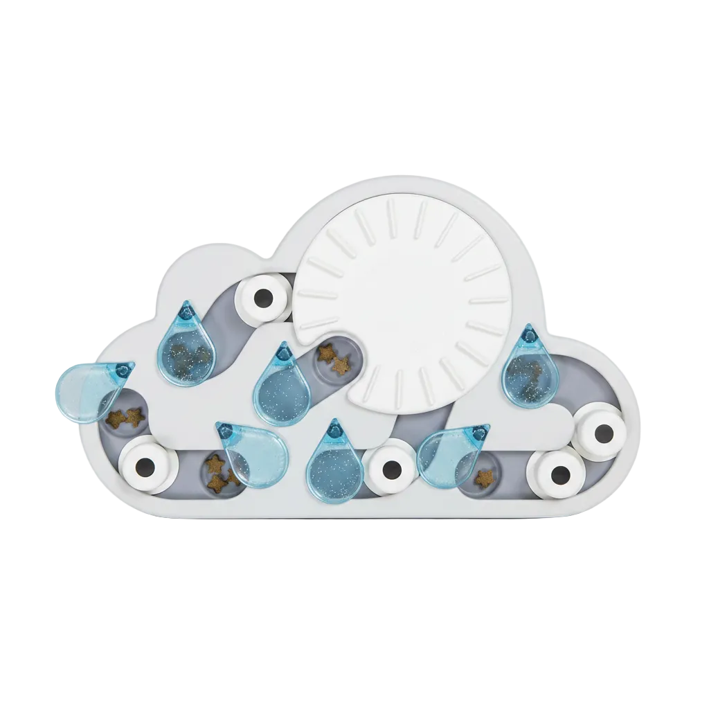 Catstages Rainy Day Puzzle & Play cat puzzle feeder with hidden treat compartments and raindrop covers