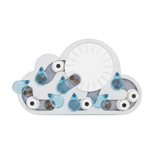 Catstages Rainy Day Puzzle & Play cat puzzle feeder with hidden treat compartments and raindrop covers