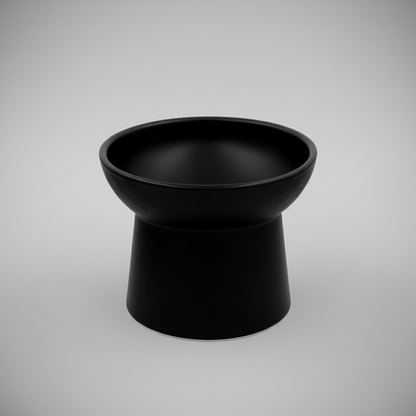 elevated ceramic pet bowl with slanted design for cats