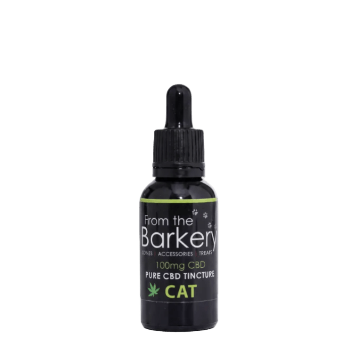 From the Barkery pure CBD tincture bottle for cats, black dropper, 100 mg
