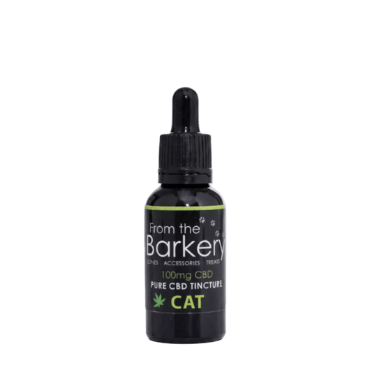 From the Barkery pure CBD tincture bottle for cats, black dropper, 100 mg