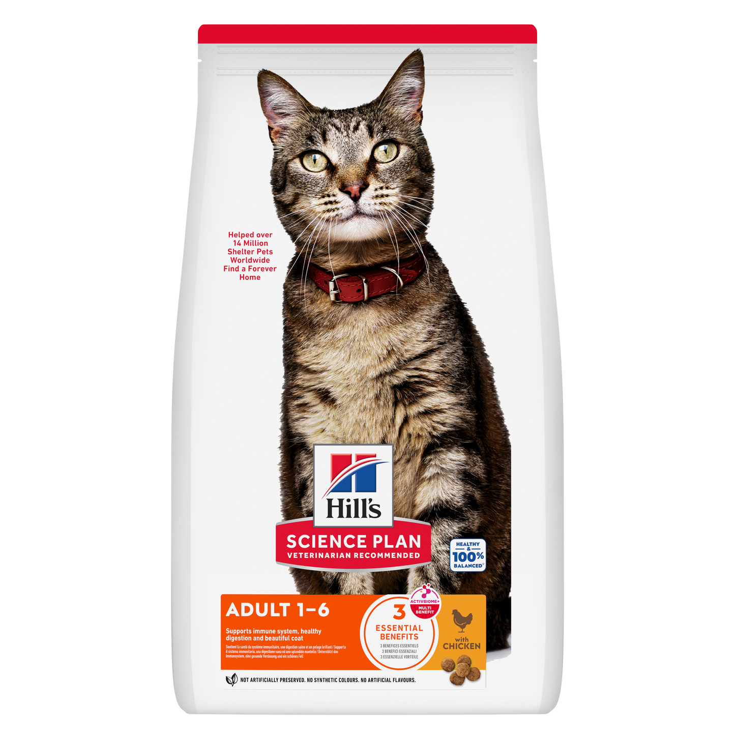 Hill’s Science Plan Adult Dry Cat Food Chicken front pack for adult cats aged 1–6
