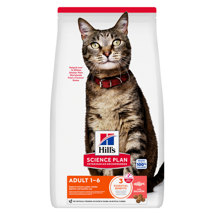 Hill’s Science Plan Adult Dry Cat Food Salmon front pack for adult cats aged 1–6