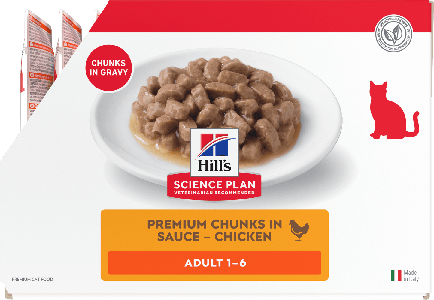 Side of Hill’s Science Plan Adult Wet Cat Food Chicken 12 × 85g box