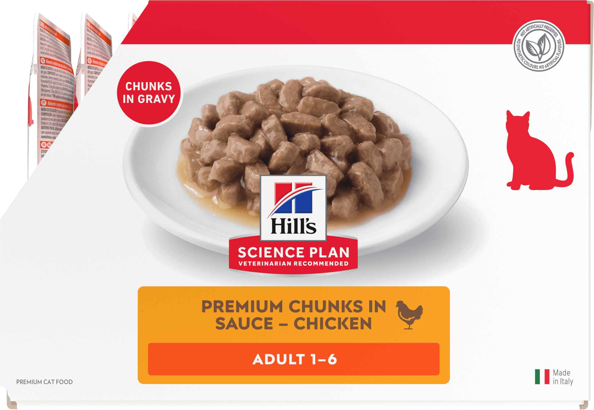 Side of Hill’s Science Plan Adult Wet Cat Food Chicken 12 × 85g box