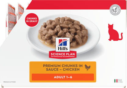 Side of Hill’s Science Plan Adult Wet Cat Food Chicken 12 × 85g box