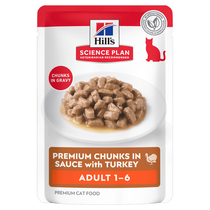 Hill’s Science Plan Adult Wet Cat Food Turkey 85g pouch front