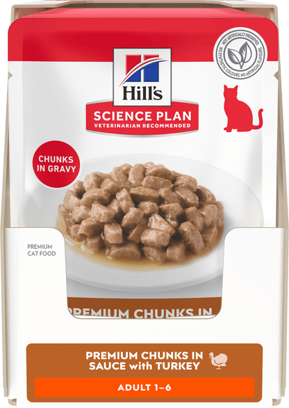 Hill’s Science Plan Adult Wet Cat Food Turkey 12 × 85g box front