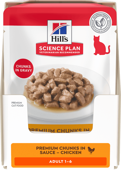 Hill’s Science Plan Adult Wet Cat Food Chicken 12 × 85g box front