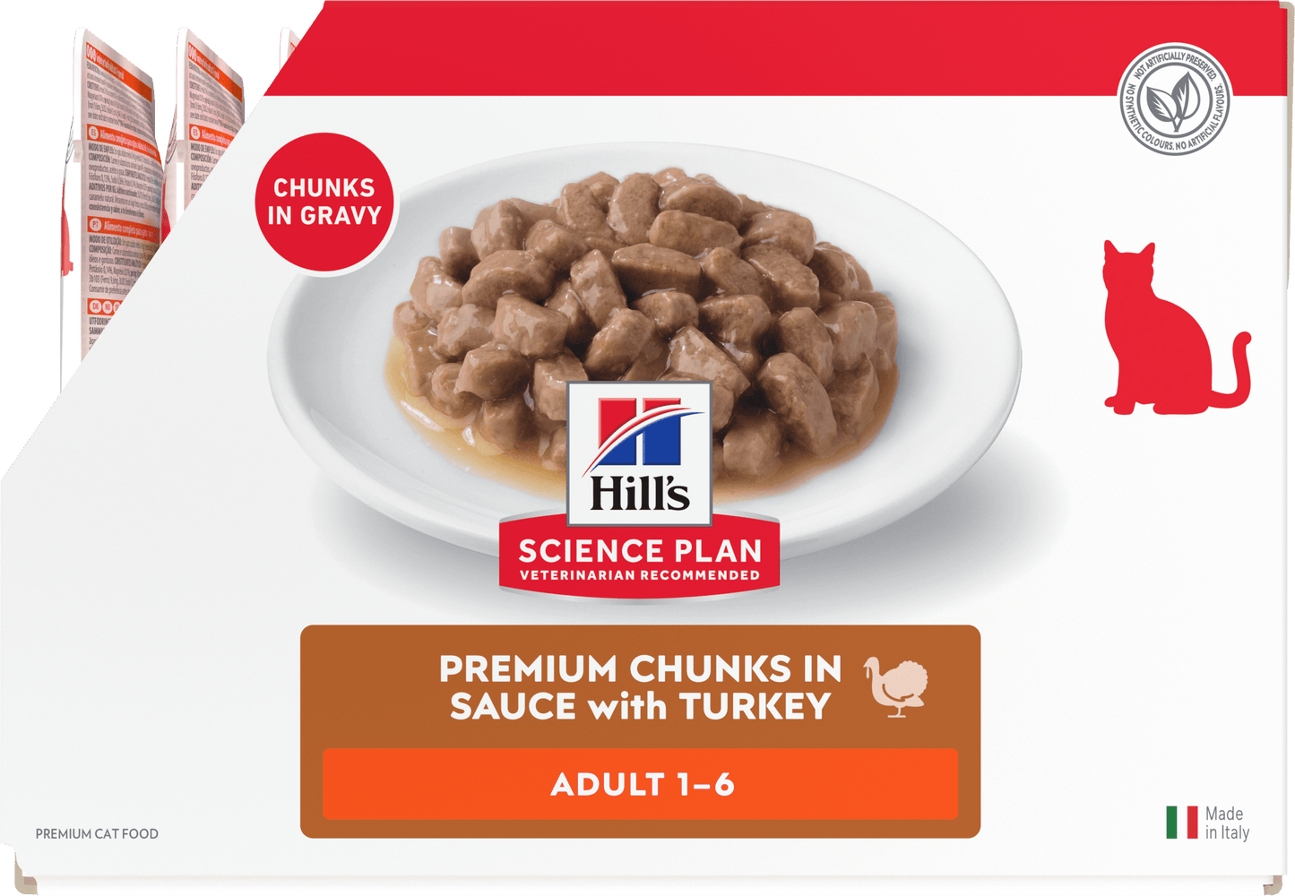 Side of Hill’s Science Plan Adult Wet Cat Food Turkey 12 × 85g box