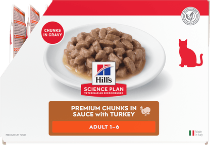 Side of Hill’s Science Plan Adult Wet Cat Food Turkey 12 × 85g box