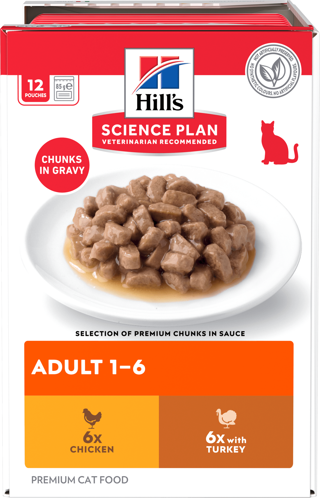 Hill’s Science Plan Adult Wet Cat Food Chicken & Turkey Multipack 12 × 85g box front