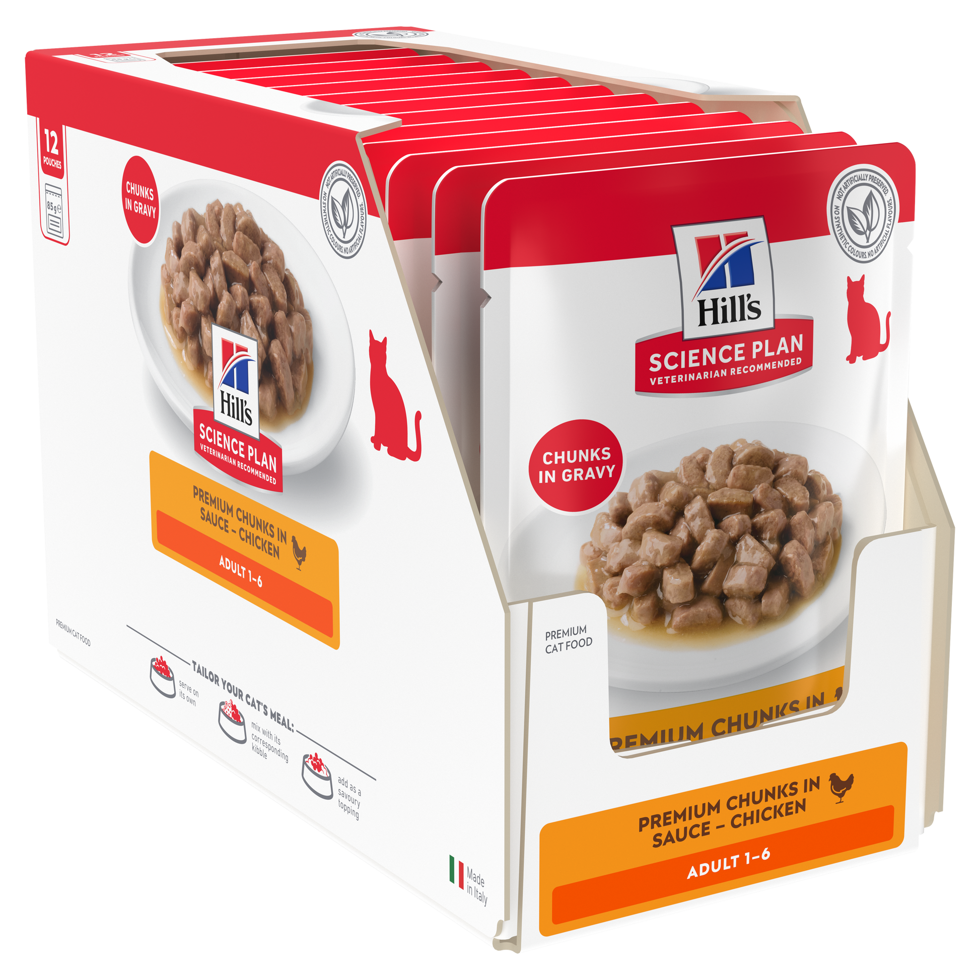 Hill’s Science Plan Adult Wet Cat Food Chicken 12 × 85g box with pouches