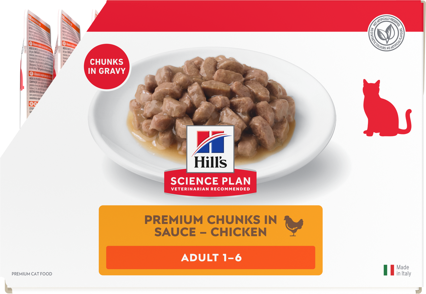 Side of Hill’s Science Plan Adult Wet Cat Food Chicken 12 × 85g box