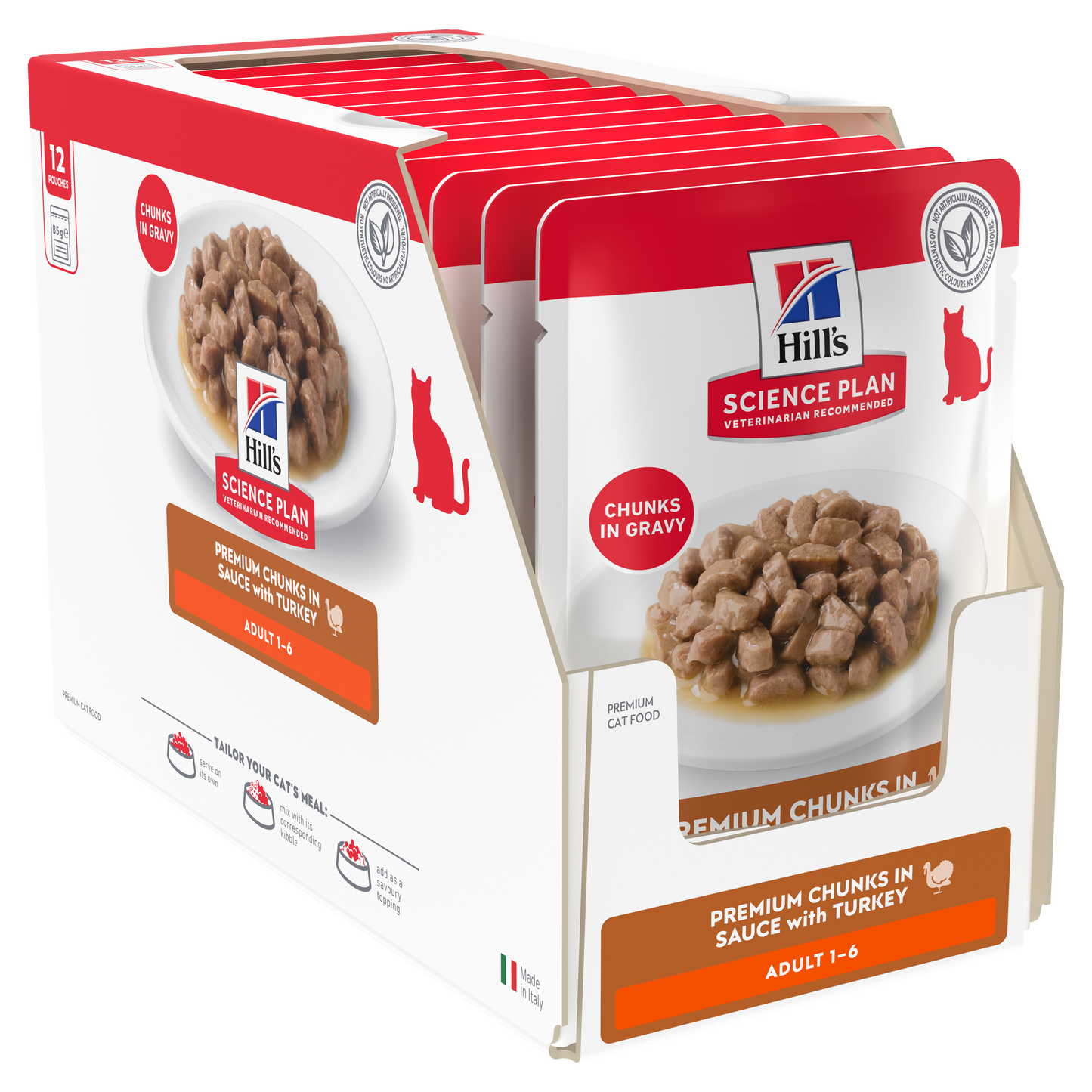 Hill’s Science Plan Adult Wet Cat Food Turkey 12 × 85g box with pouches