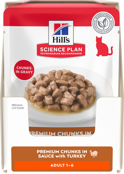 Hill’s Science Plan Adult Wet Cat Food Turkey 12 × 85g box front