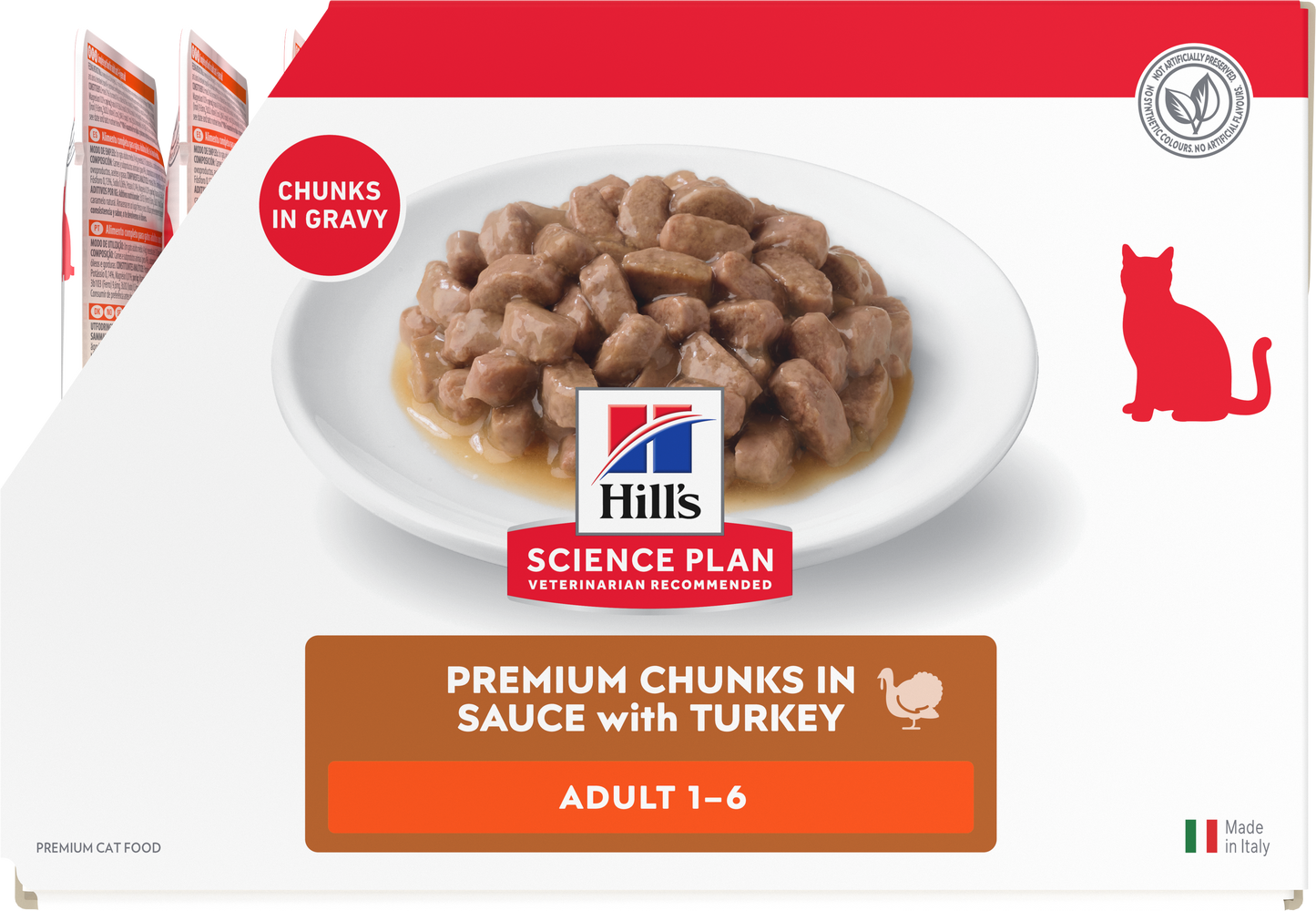 Side of Hill’s Science Plan Adult Wet Cat Food Turkey 12 × 85g box
