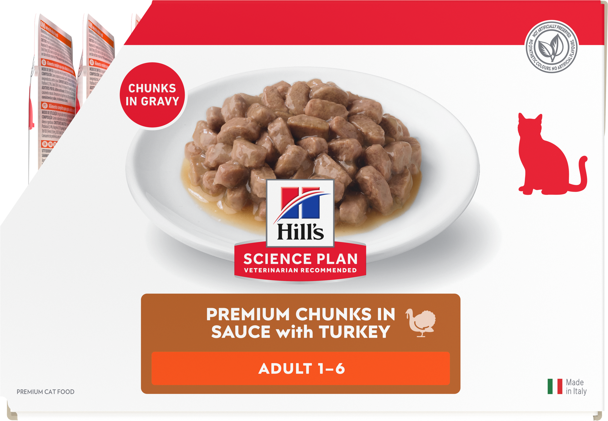 Side of Hill’s Science Plan Adult Wet Cat Food Turkey 12 × 85g box