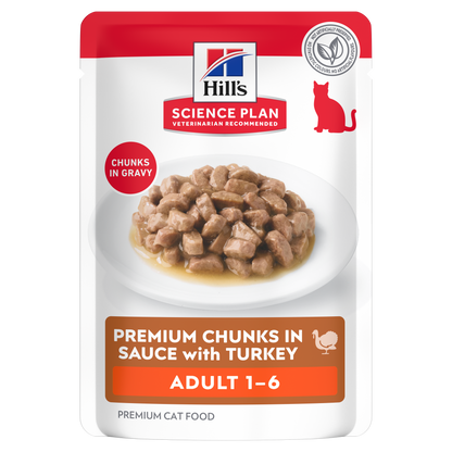Hill’s Science Plan Adult Wet Cat Food Turkey 85g pouch front